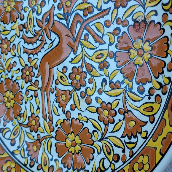 2 /$20 πVintage Greek wall plate yellow ππΏ π¦ embossed 8.5" Greece - Picture 10 of 12